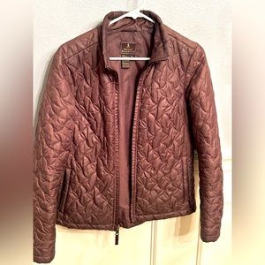 Royal Robbins brown quilted winter jacket women’s M inner lining & deep pockets